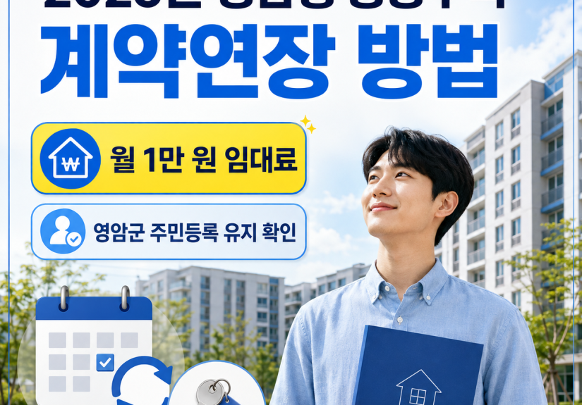 2026년 영암형 공공주택 계약연장 전남 영암군 만원주택 입주 연장